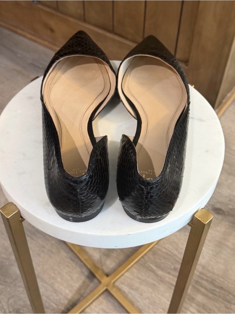 Black Snakeskin Embossed D’Orsay Flats | Marc Fisher - Picture 3 of 9